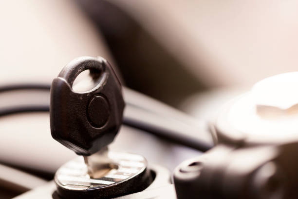 istock Close-up of ignition key in motorcycle 668657828