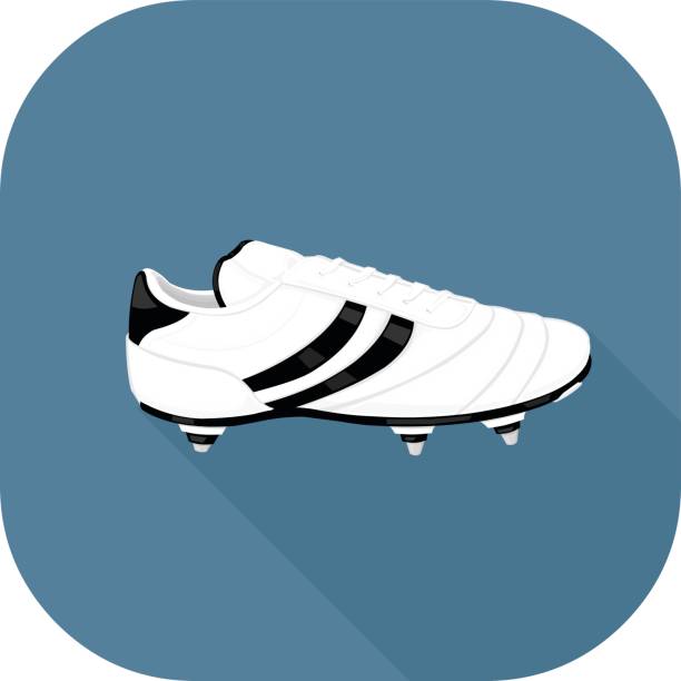 Vector illustration of a Soccer Boot flat icon. Soccer football Sports icon. football boot stock illustrations