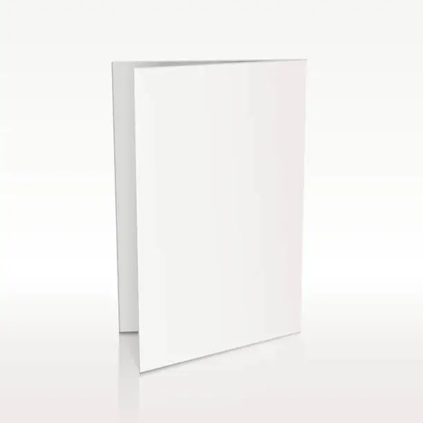 Vector illustration of Blank folder white leaflet vector 3D mockup