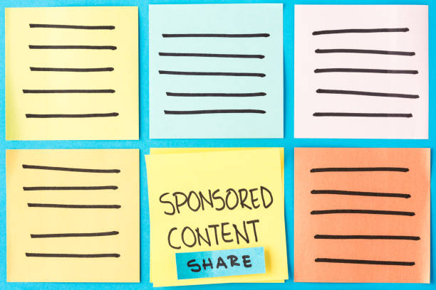 istock Sponsored content with copy space. Digital marketing concept 668667526