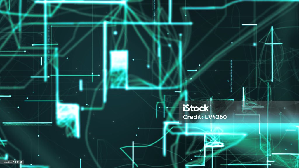 Digital Matrix Particles Grid Stock Illustration - Download Image Now ...