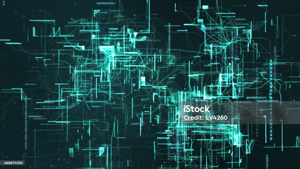 Digital Matrix Particles Grid Stock Illustration - Download Image Now ...