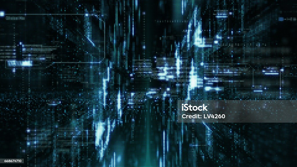 Digital Matrix Particles Grid Stock Illustration - Download Image Now ...