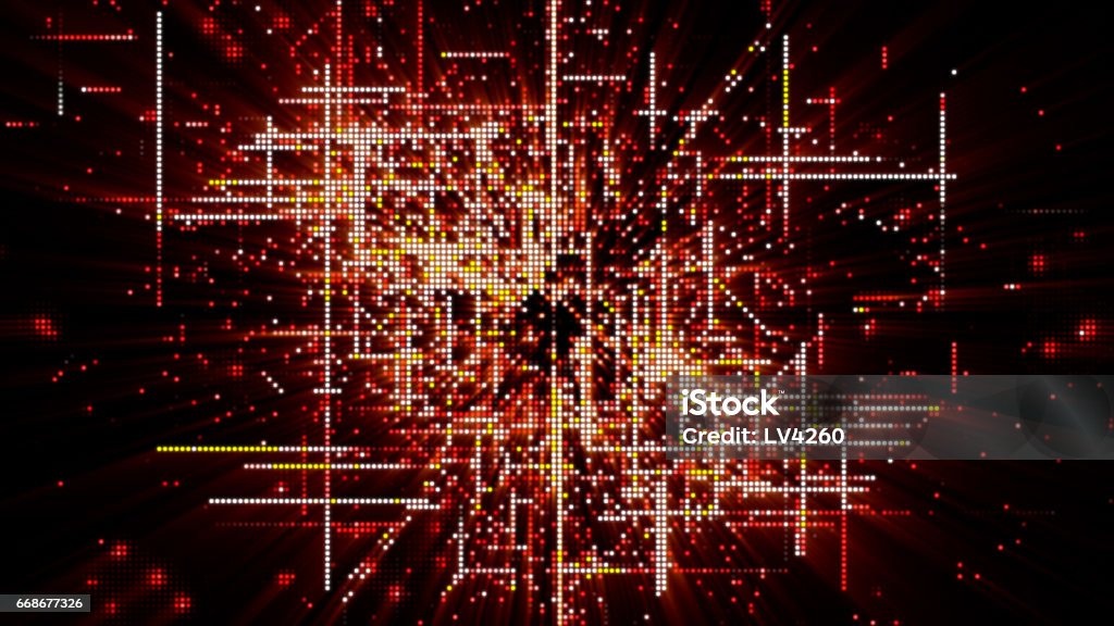 Digital Matrix Particles Grid Stock Illustration - Download Image Now ...