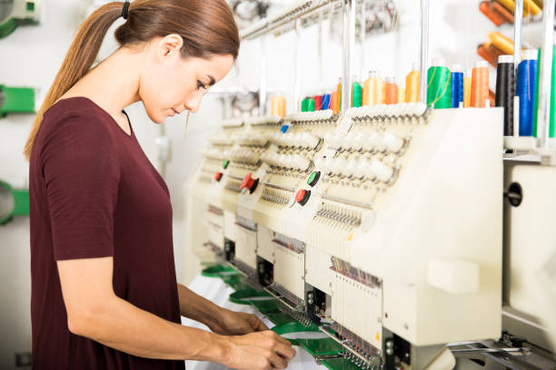 istock Putting garments in place for embroidery 668688644
