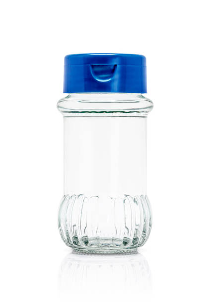 istock blank packaging clear glass bottle and blue cap isolated on white background with clipping path 668701648