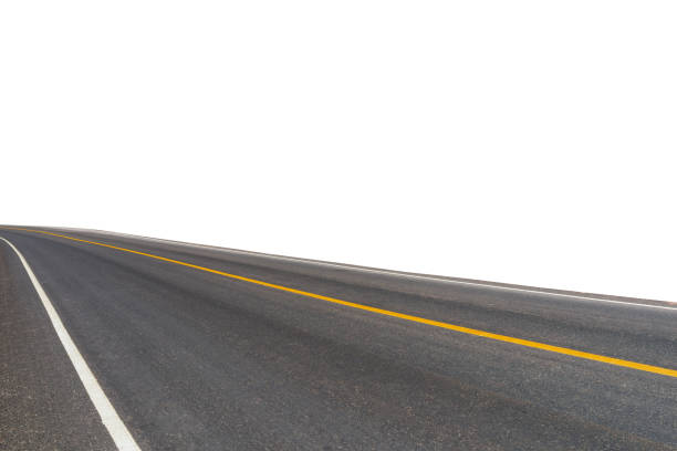 istock Side view of asphalt road isolated on white background. 668704508