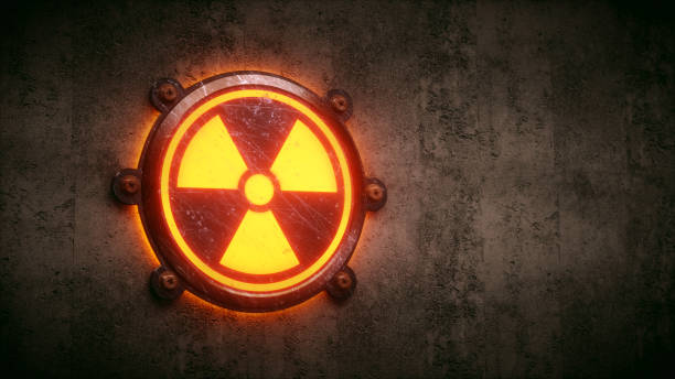 nuclear warning design - nuclear war imagens e fotografias de stock