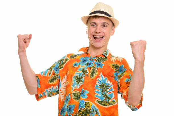 istock Young happy handsome tourist man smiling and looking excited 668721364
