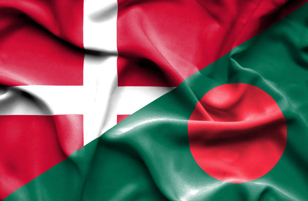 istock Waving flag of Bangladesh and Denmark 668721412