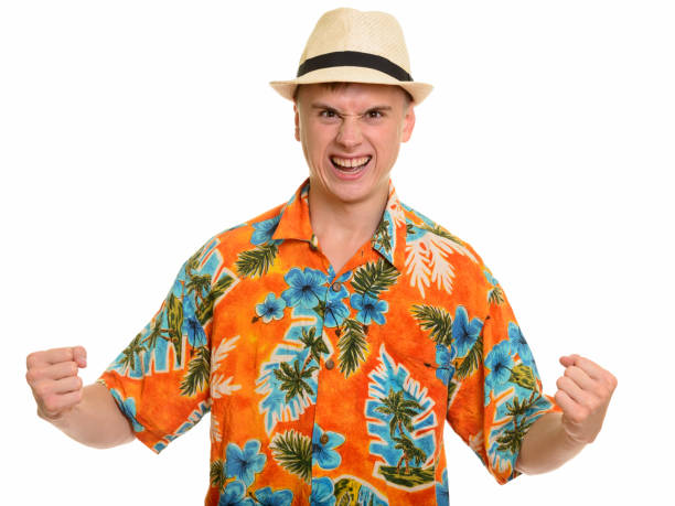 istock Young handsome tourist man looking angry 668721436