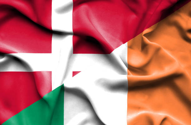 istock Waving flag of Ireland and Denmark 668721636