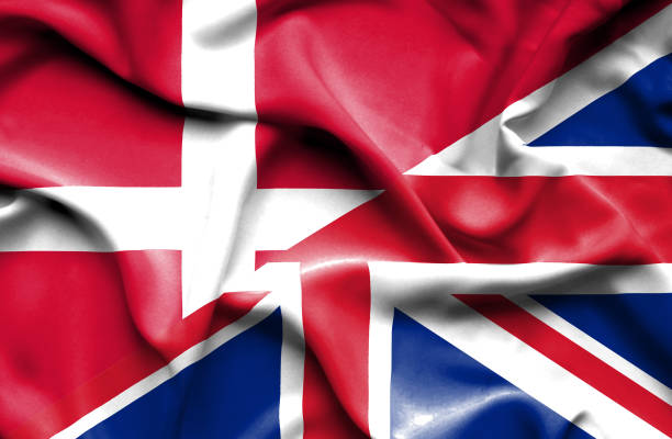 istock Waving flag of United Kingdon and Denmark 668721946