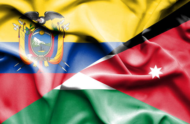 istock Waving flag of Jordan and Ecuador 668722396