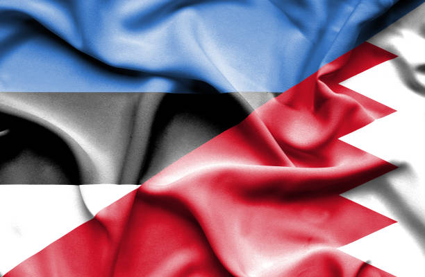 istock Waving flag of Bahrain and Estonia 668724132