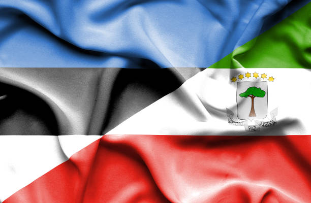 istock Waving flag of Equatorial Giuinea and Estonia 668724296