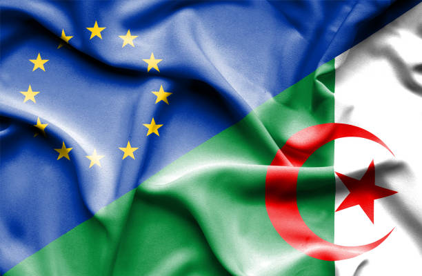 istock Waving flag of Algeria and EU 668728988