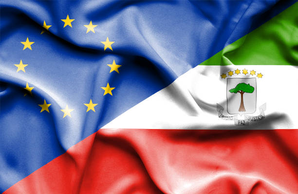 istock Waving flag of Equatorial Giuinea and EU 668729214