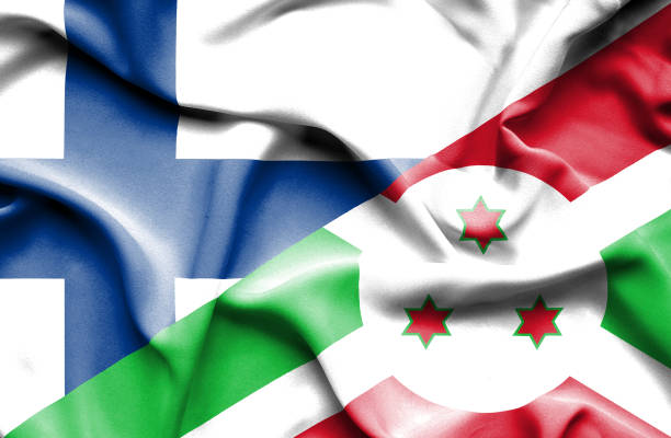 istock Waving flag of Burundi and Finland 668729778