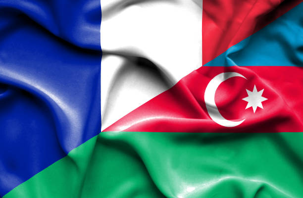 istock Waving flag of Azerbajan and France 668730626