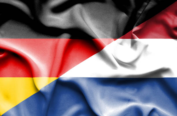 Waving flag of Netherlands and