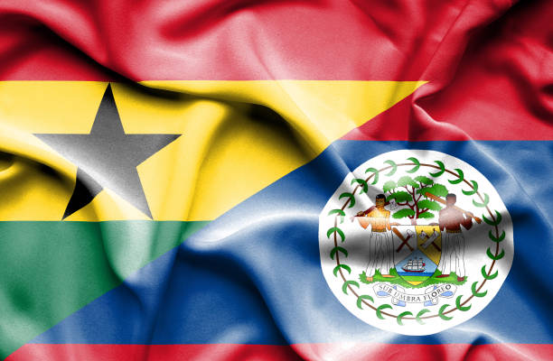 istock Waving flag of Belize and Ghana 668735938