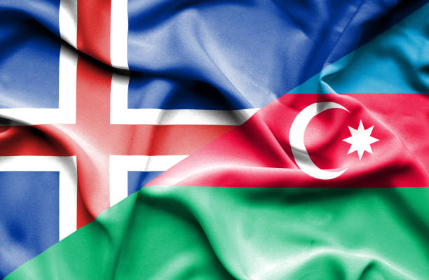 istock Waving flag of Azerbajan and Iceland 668737086