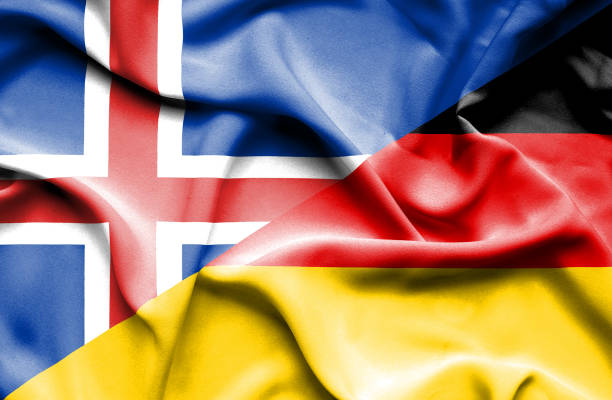 istock Waving flag of Germany and Iceland 668737260