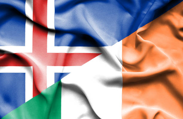 istock Waving flag of Ireland and Iceland 668737296