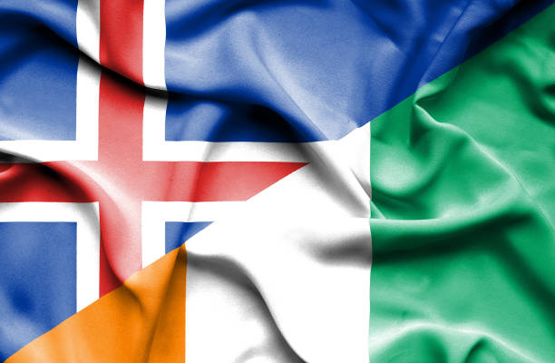 istock Waving flag of Ivory Coast and Iceland 668737302