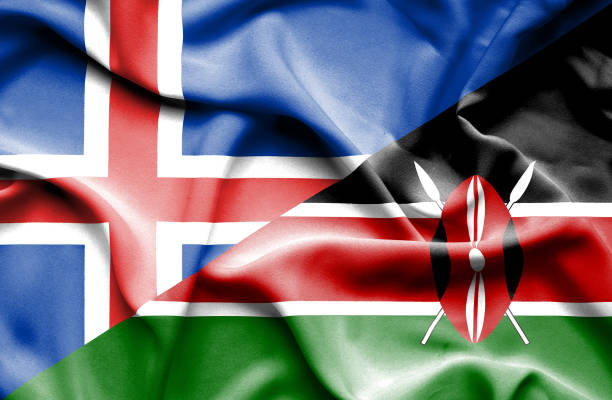 istock Waving flag of Kenya and Iceland 668737314