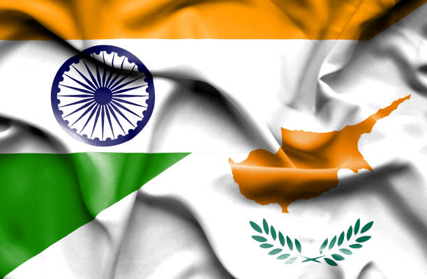 istock Waving flag of Cyprus and India 668739766