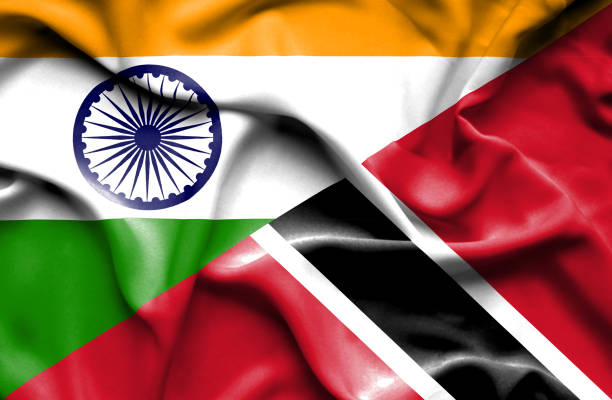 istock Waving flag of Trinidad and Tobago and India 668740136