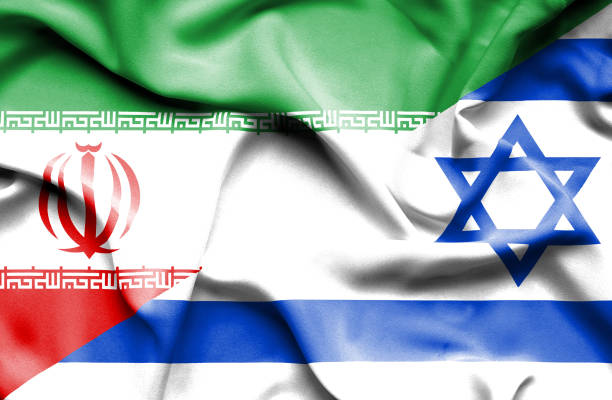 istock Waving flag of Israel and Iran 668741050
