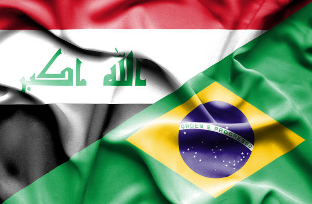 istock Waving flag of Brazil and Iraq 668741424