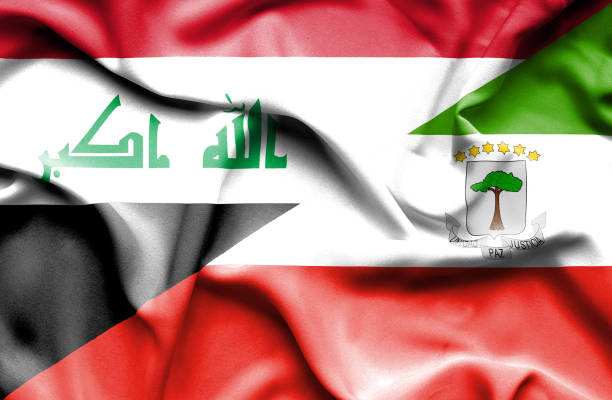 istock Waving flag of Equatorial Giuinea and Iraq 668741514