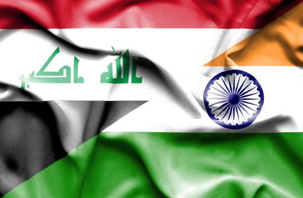 istock Waving flag of India and Iraq 668741574