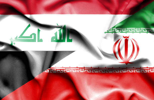 istock Waving flag of Iran and Iraq 668741578