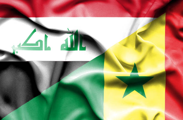 istock Waving flag of Senegal and Iraq 668743810
