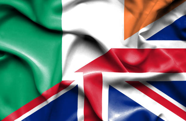 istock Waving flag of United Kingdon and Ireland 668744510