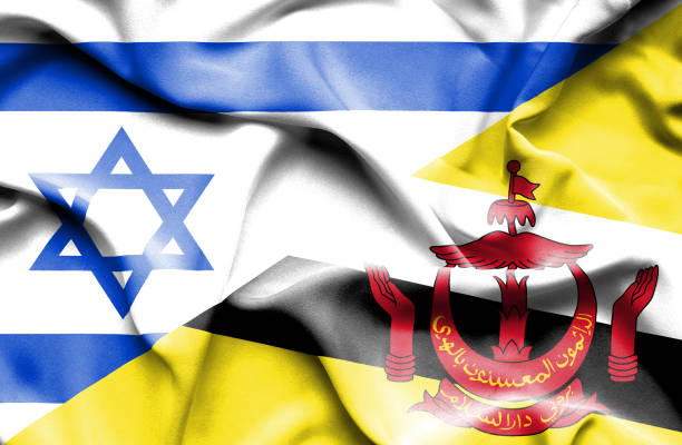 ブルネイとイスラエルの旗を振る - brunei flag点のイラスト素材／クリップアート素材／マンガ素材／アイコン素材