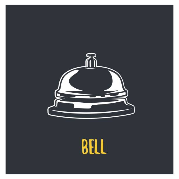 Service bell. Vector logotype. Black and white vector objects concierge logo stock illustrations
