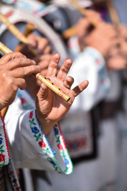 istock Traditional singing at wooden flutes 668744814
