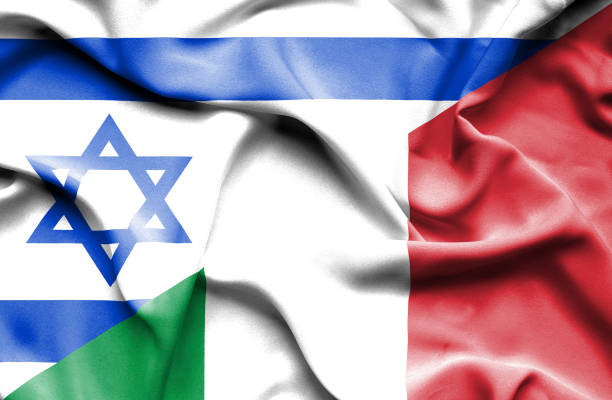 istock Waving flag of Italy and Israel 668744820