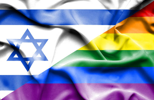 istock Waving flag of LGBT and Israel 668744894
