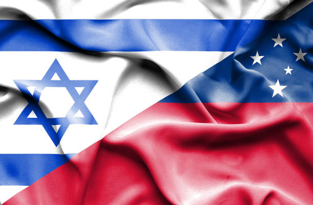 istock Waving flag of Samoa and Israel 668745030
