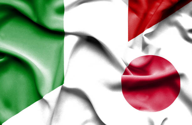 istock Waving flag of Japan and Italy 668745458
