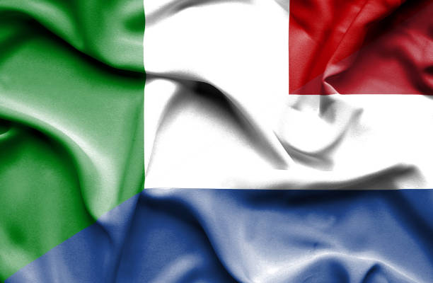 istock Waving flag of Netherlands and Italy 668745638