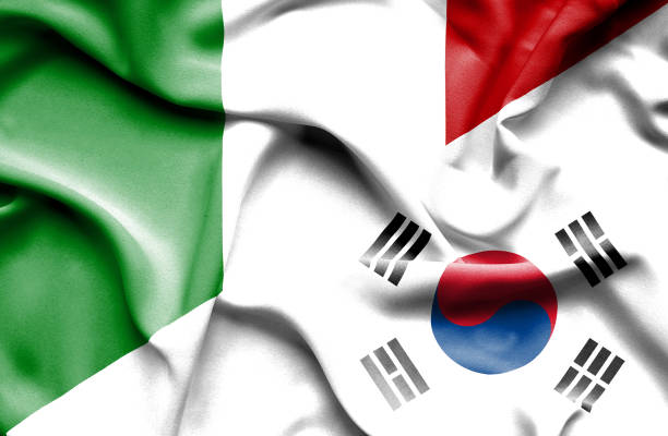 istock Waving flag of South Korea and Italy 668745762