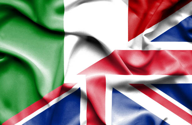 istock Waving flag of United Kingdon and Italy 668745840